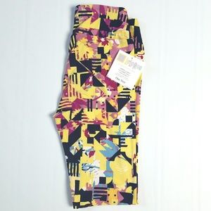 Lularoe OS leggings floral and geometric print